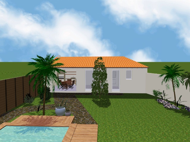 Projet 3 vue vers  poolhouse