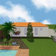 Projet 3 vue vers  poolhouse