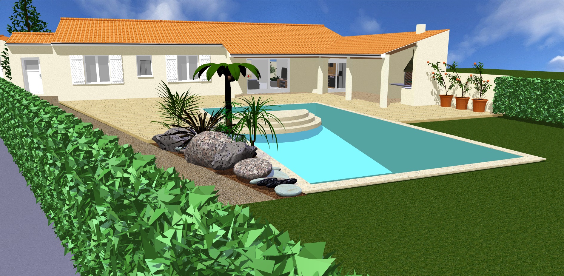 Projet 4 vue espace piscine