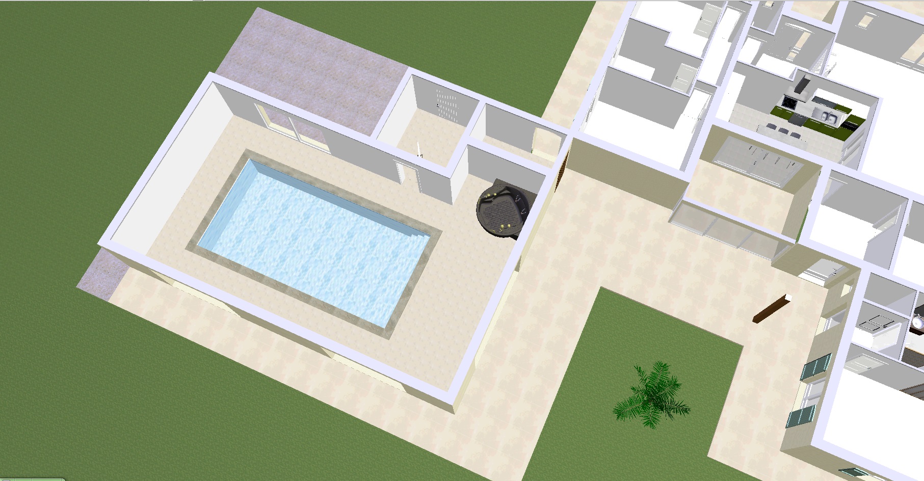 Projet 8 Vue de dessus espace piscine