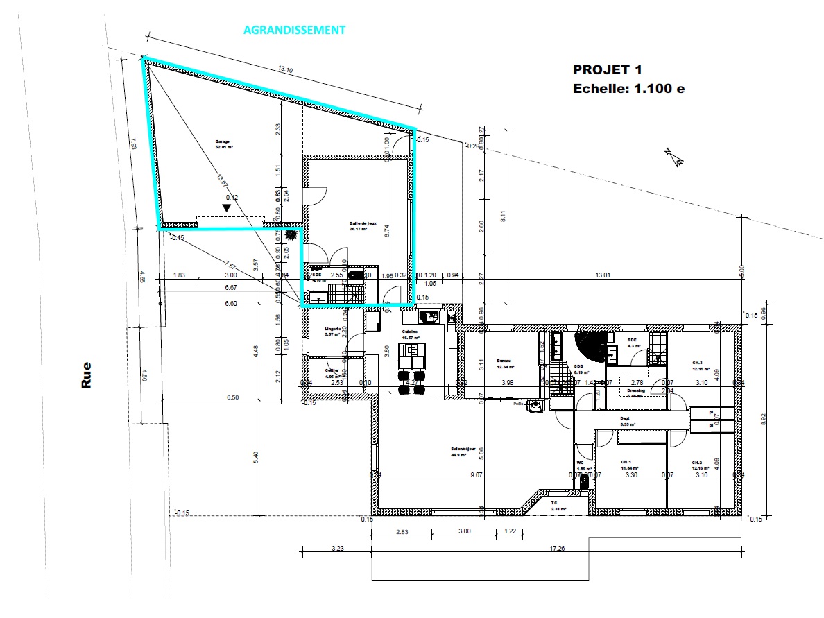 Vue en plan du projet